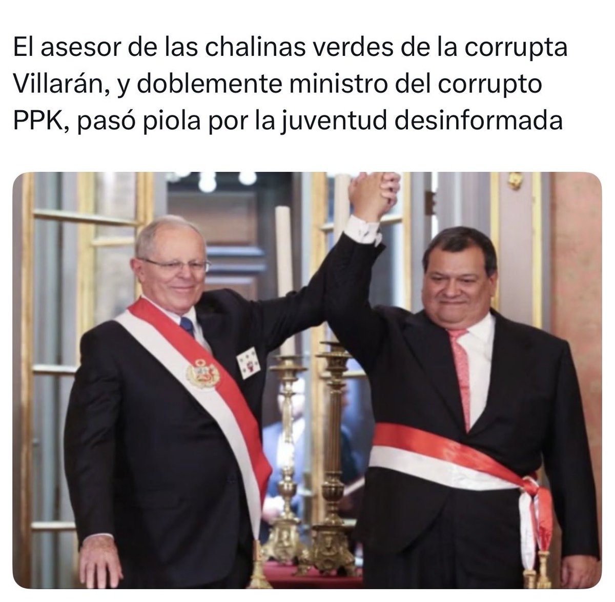 <a href="/valeriacano1601/">Valeria Cano</a> <a href="/marpereztello/">Marisol Pérez Tello</a> <a href="/LopezChauNava/">Alfonso López-Chau</a> <a href="/MesiasGuevara/">Mesías Guevara</a> <a href="/foliverav/">Fernando Olivera Vega</a> Nieto asesor de la corrupta Susana Villaran, ministro del corrupto PPK y zurdo desde Joven