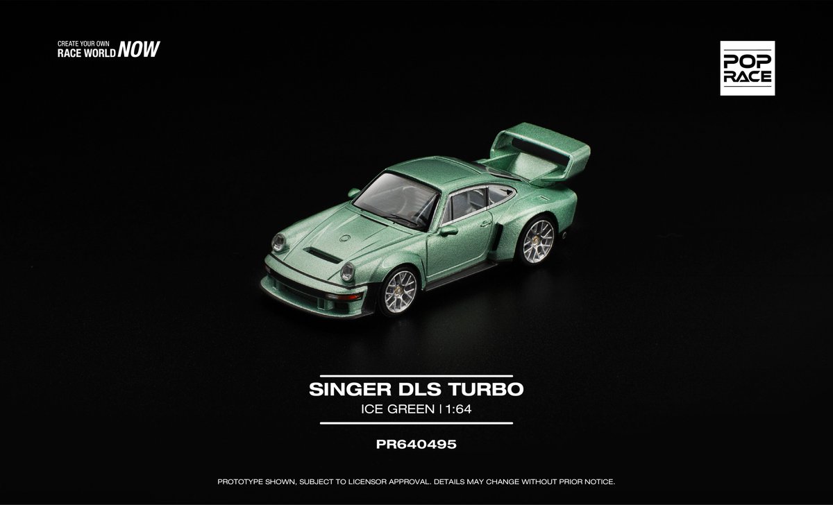 PopRaceOfficial's tweet photo. ⚠NEW RELEASE ANNOUNCEMENT⚠
The highly striking SINGER DLS TURBO, a study in both engineering and aerodynamics is one of the best examples on the road today. 

PR640495 SINGER DLS TURBO - ICE GREEN

PO Close: 28th April 2026

#poprace #popracemodels #diecast #singerDLS https://t.co/pRdrMDUR7z