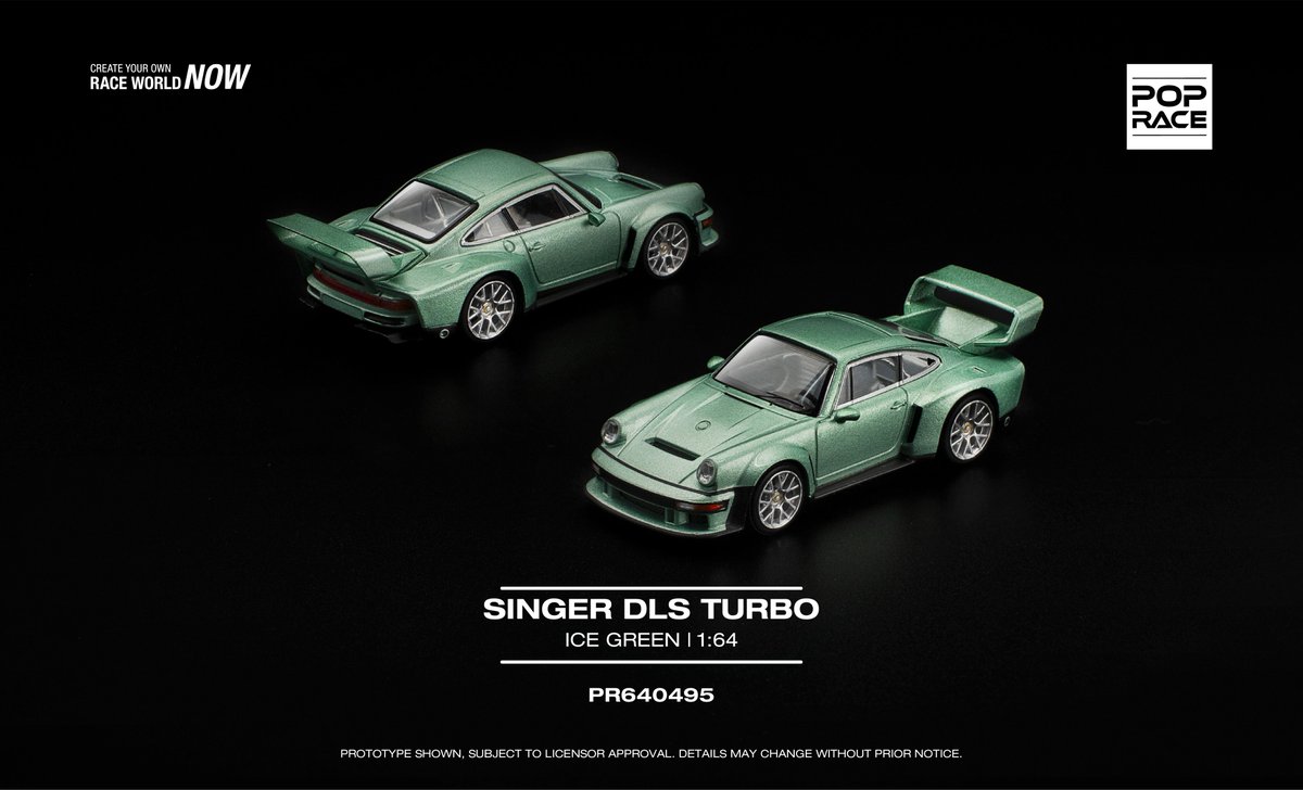PopRaceOfficial's tweet photo. ⚠NEW RELEASE ANNOUNCEMENT⚠
The highly striking SINGER DLS TURBO, a study in both engineering and aerodynamics is one of the best examples on the road today. 

PR640495 SINGER DLS TURBO - ICE GREEN

PO Close: 28th April 2026

#poprace #popracemodels #diecast #singerDLS https://t.co/pRdrMDUR7z