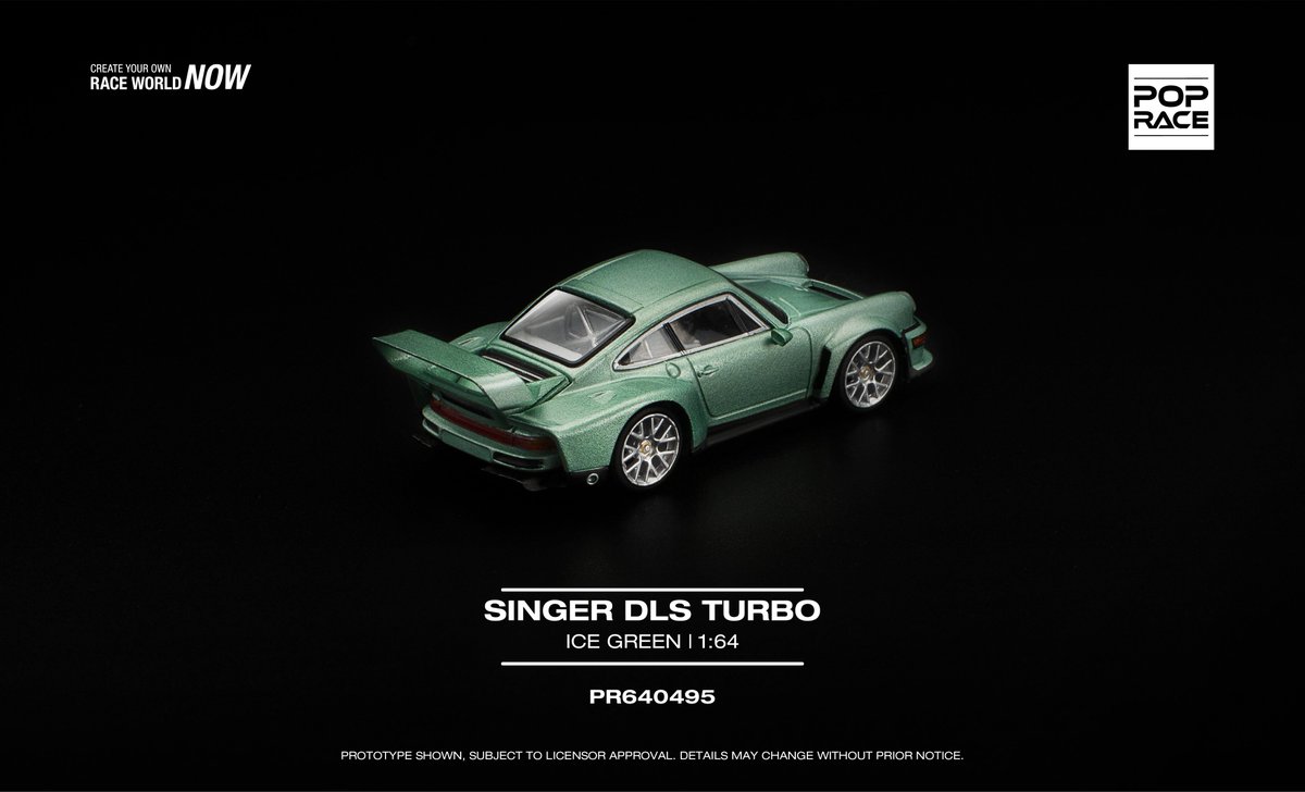 PopRaceOfficial's tweet photo. ⚠NEW RELEASE ANNOUNCEMENT⚠
The highly striking SINGER DLS TURBO, a study in both engineering and aerodynamics is one of the best examples on the road today. 

PR640495 SINGER DLS TURBO - ICE GREEN

PO Close: 28th April 2026

#poprace #popracemodels #diecast #singerDLS https://t.co/pRdrMDUR7z