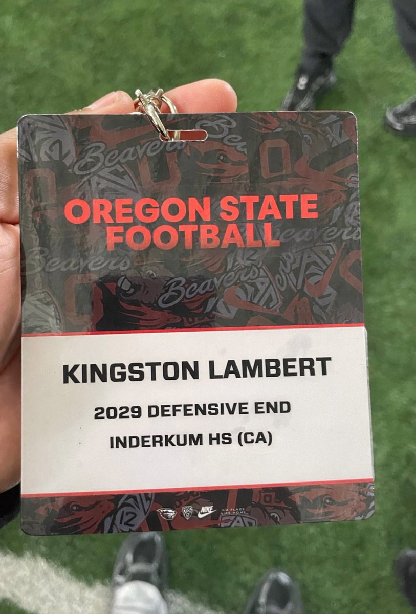 kinglambert2029's tweet photo. Had a great time visiting Oregon State University! @Inderkum_FB @TrenchWorkElite @CoachE916 @CoachMarkHagen https://t.co/3G45RizkOw