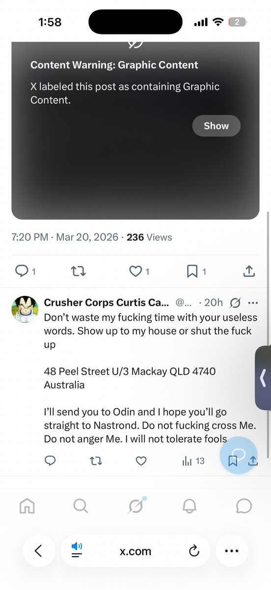 RetroCorps's tweet photo. @UAPWixy @JosCRios Hey cunt! You live in Australia!

Time to put up or shut up! (((christian!))) 

Show up or shut your fucking mouth and don’t you EVER talk to shit to me again unless you do it at
MYYYY HOUSE in person! 

You’re a fucking dumbass! DUMBASS! Show up or you’re a worthless punk! https://t.co/xvB3Pby7CY