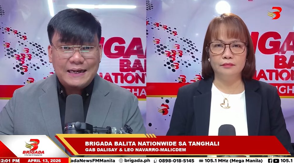 BRIGADA BALITA NATIONWIDE SA TANGHALI
Kasama sina Brigada Gab Dalisay at Brigada Leo Navarro-Malicdem (<a href="/leonavarro2001/">Leo Navarro-Malicdem</a>)
📺 WATCH LIVE: youtube.com/live/J7wMugHUO…
📻 105.1 MHz
🌐 brigadanews.ph
#BrigadaBalitaNationwide #BrigadaPH