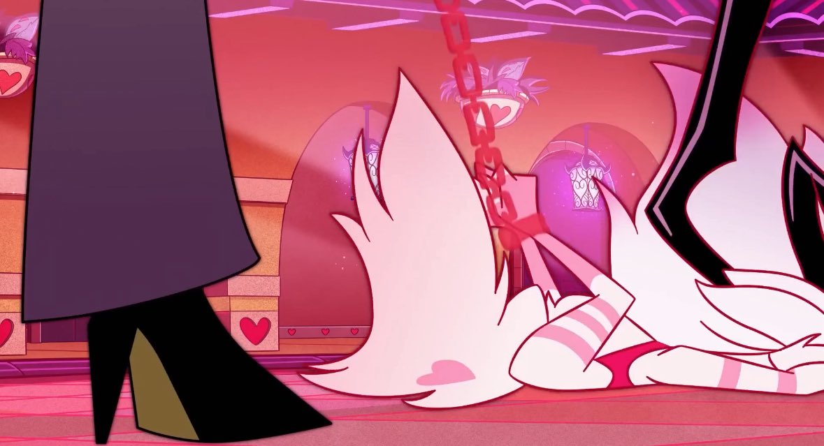 SPlDERBELLE's tweet photo. this part of poison is so good i love how angel’s expression before the chorus is sad and regretful but once it starts he’s able to slip on the mask and play the part val wants him to.. even after val gets aggressive and switches things up on him hes able to quickly adapt https://t.co/iJ7NQ3u4g8