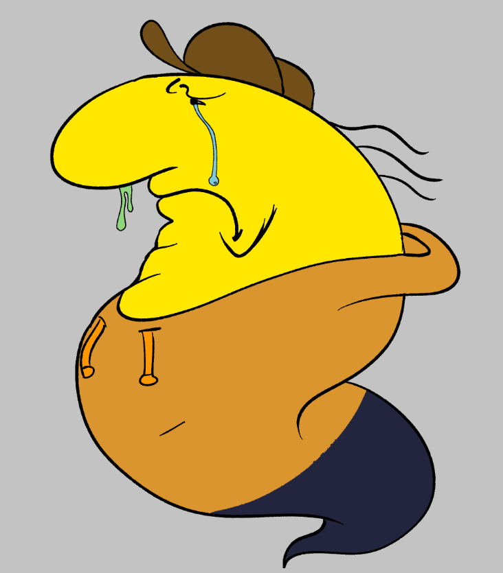 I'm so upset by the news of Smiling Friends so I drew Charlie as a really sad and disgusting ghost