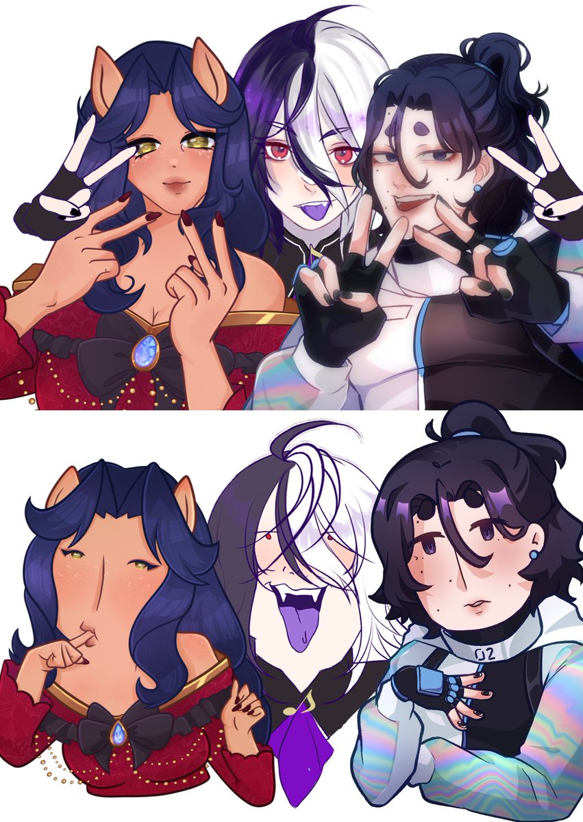 HoneyPanqueques's tweet image. Amigos, me complace mostrarles la primera collab que tuve con las chicas de Aikatsu @MillySw_ y @Nikk0_vt 
Es muy lindo poder ver 3 estilos completamente diferentes de esta forma 🫶💜

#ADreamsArt #AikatsuDreams #collab #VtuberUprisings  #digitalart