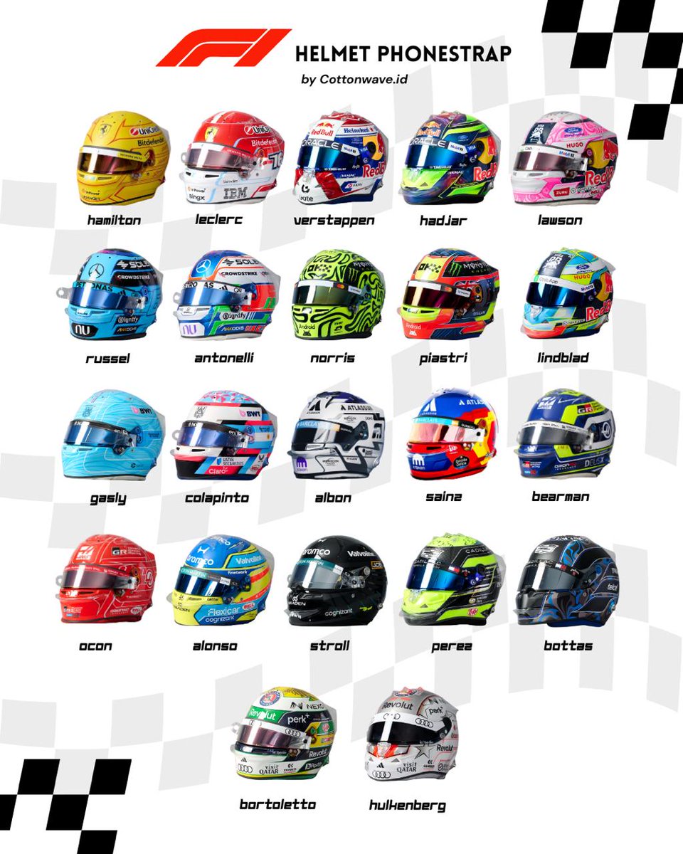 cottonwaveid's tweet image. [rt &amp;amp; like are appreciated]

Open Pre-Order F1 Drivers’ Helmet Phonestrap 🏎️💨 Choose the driver helmet you like!!! 😎
🏎️ Box, box 💨

💰14.000 --&amp;gt; DP 8.000
📅 PO period (13 - 18 April 2026)
Order here ➡️ bit.ly/POF1Helmet 

#Keychain #Bagcharm #Phonestrap #F1 #Formula1