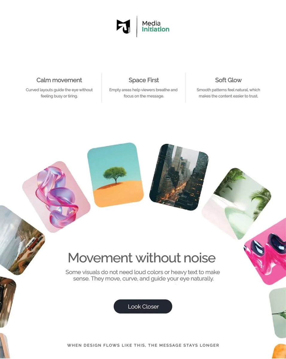 MediaInitiation's tweet image. Movement &amp;gt; Noise
Visuals that flow naturally land faster, stay longer. Clarity wins.
Build smarter: 
📞03285322689 
🗨️ 03144479937
#graphicdesigns #MediaInitiation