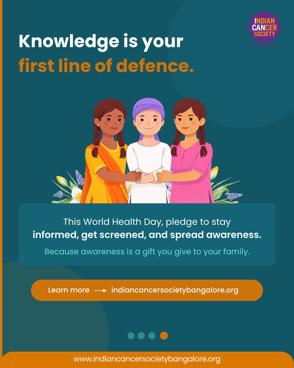 ICSBangalore's tweet image. Not everything you hear about cancer is true. Only a small % are hereditary, and many are treatable if caught early. Awareness, healthy choices, and screening save lives. Stay informed and act early. #WorldHealthDay #CancerAwareness #EarlyDetection #ScreeningMatters