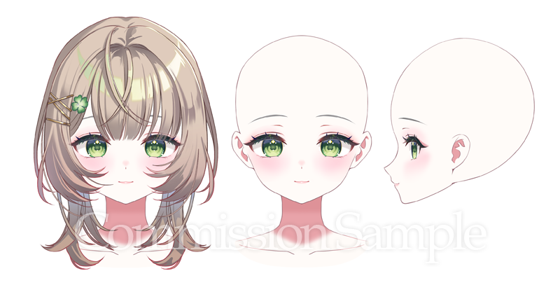 「버튜버 헤드 원화 타입 추가 했습니다~ 잘 부탁 드려요! 個人依頼も受付中」|H2SO4のイラスト