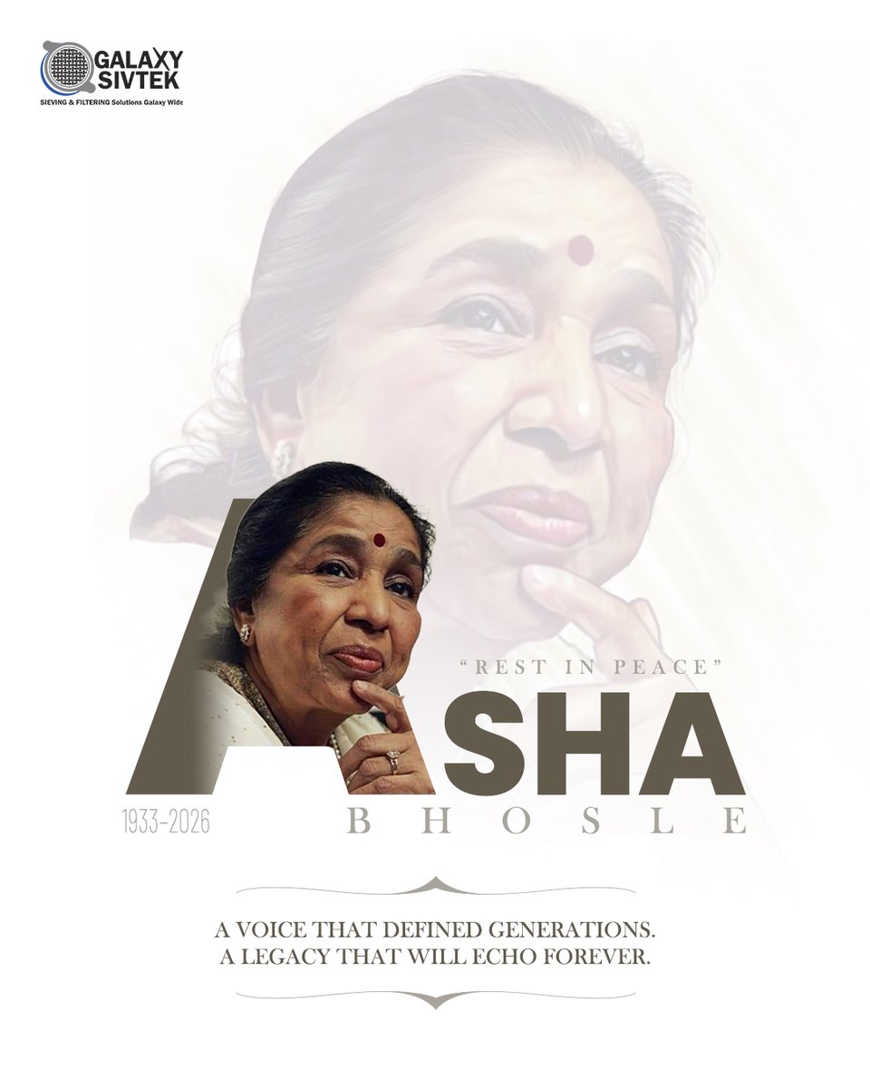 Remembering the timeless voice of Asha Bhosle !

A melody that transcended generations, a legacy that will live on forever. Her songs weren’t just music—they were emotions, memories, and moments woven into our lives.

Rest in peace to a legend whose voice will echo for eternity.