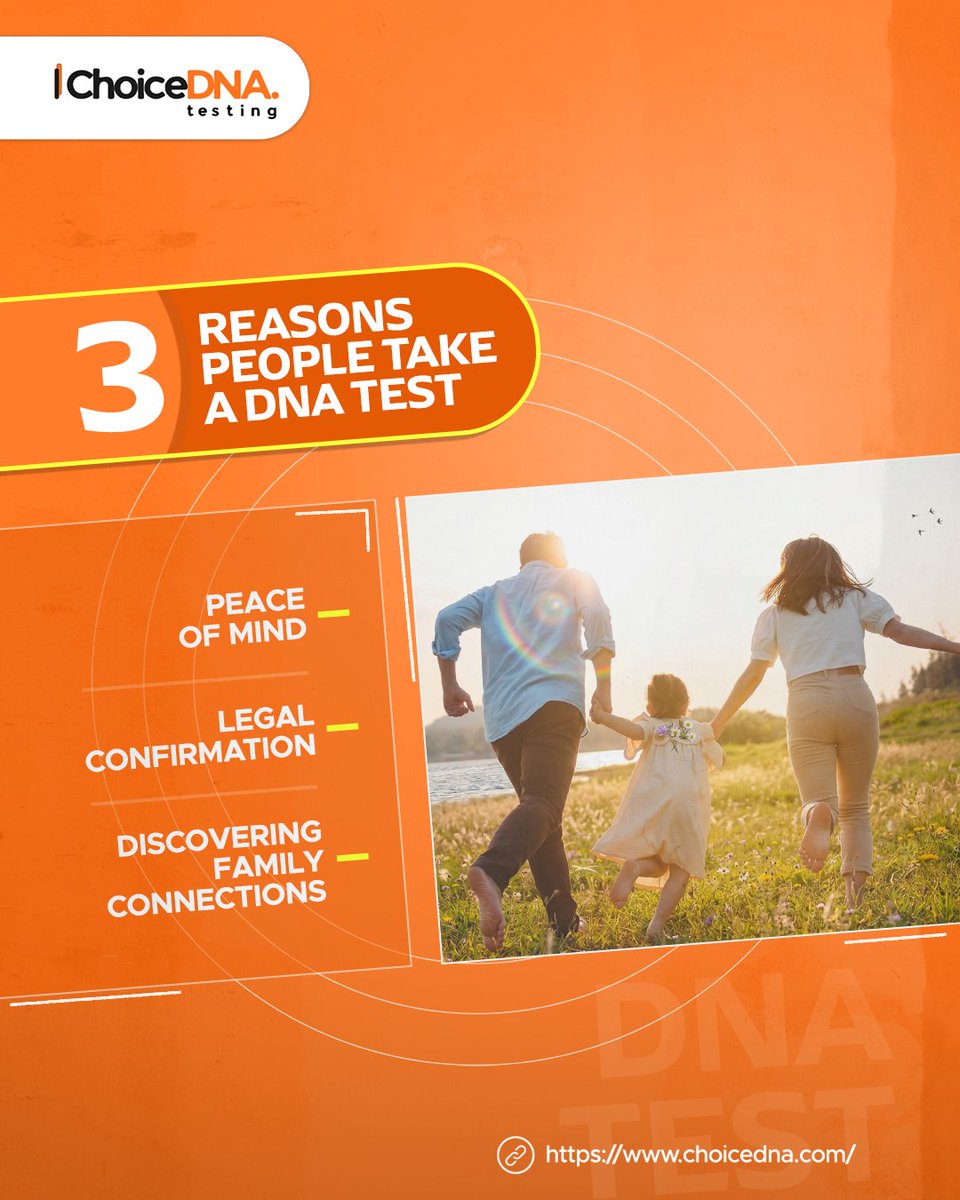 choicedna's tweet image. Discover the truth with clarity &amp;amp; confidence 🧬
Accurate, trusted DNA testing for peace of mind or legal needs.
👉 Start today: choicedna.com | (800) 219-4362

#DNATesting #PeaceOfMind #LegalProof #FamilyAnswers