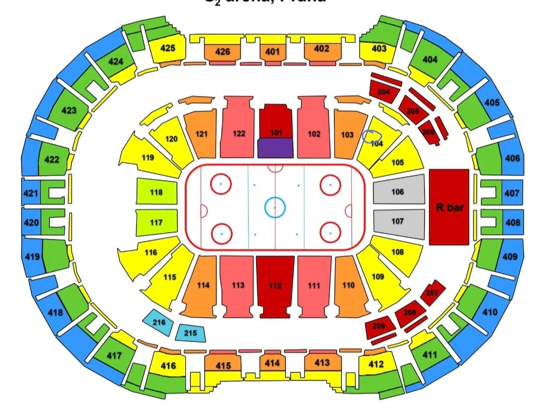 Dnešní semifinále s Pardubicemi jedno místo do sektoru 104, změnil se mi program. Za nákupu 1020 Kč.