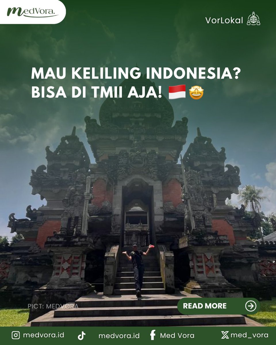 Med_Vora's tweet image. 🚀 KELILING INDONESIA TANPA CAPEK &amp;amp; TANPA BOROS?

Langsung gas ke TMII! Sabang sampai Merauke cuma dalam SATU HARI! 🗺️✨

Serasa keliling Nusantara beneran! Sekali datang, auto ketagihan balik lagi!

AYO BURUAN KE TMII!!! 🔥

#MedVora#TMII #LiburanKeluarga #WisataJakarta #TMII