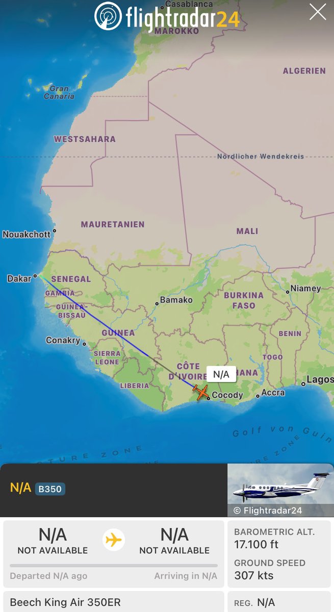 fabsenbln's tweet image. #Benin🇧🇯 - A new CAE Aviation surveillance (#ISR) Beech King Air 350ER with reg. N1221F (#A05DA1) arrived yesterday in Cotonou. Its replacing CAE Aviation’s reg. N389DD that left recently.