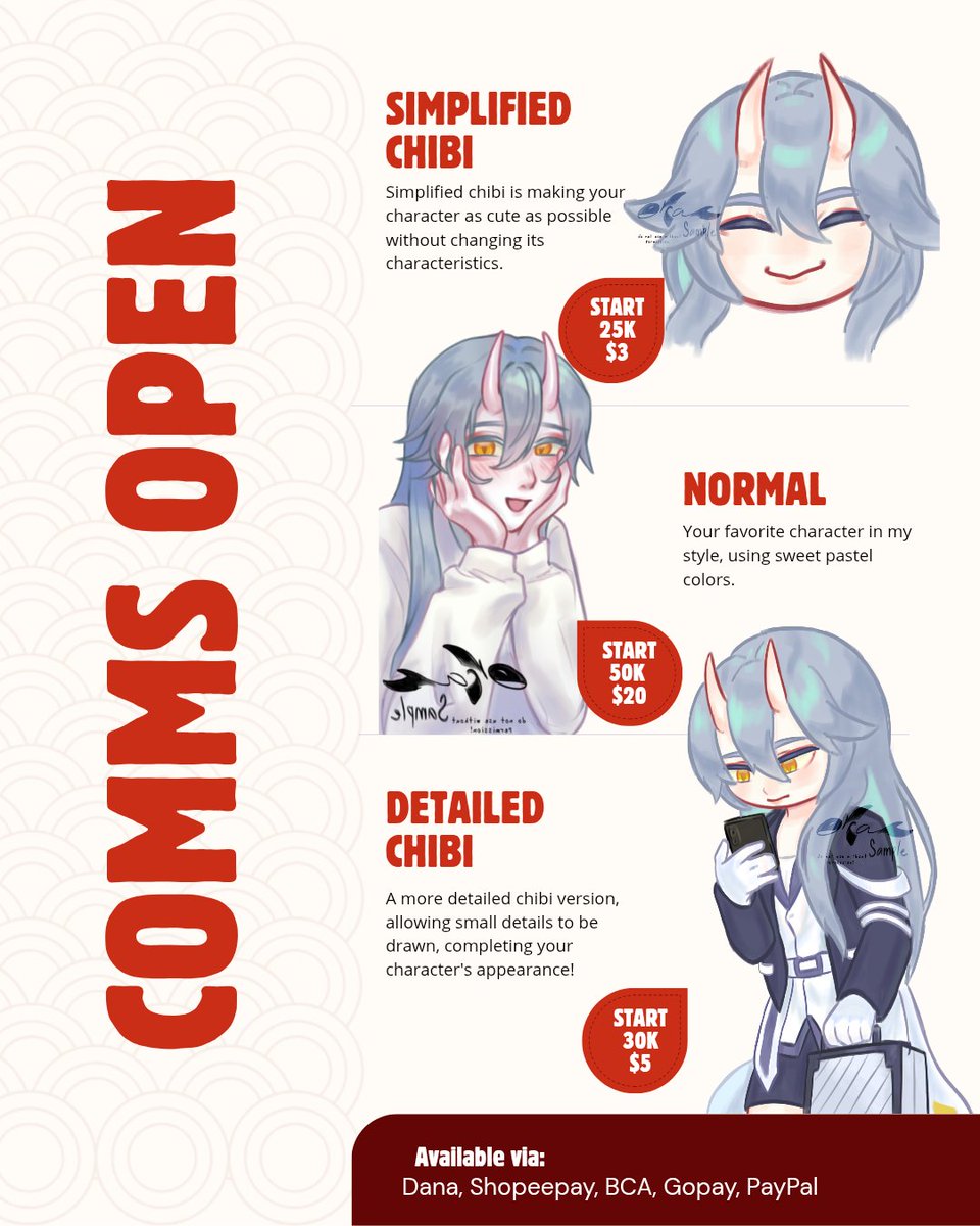 deepsea302's tweet photo. Hey folks! ヾ(＾-＾)ノ
I'm open for commissions! 
Need something cute, cool, or handsome? I can make it happen
Details and prices are in the post.
Interested? Just DM me or fill out the <Order here!> in my carrd link
Curious or just wanna chat? Feel free to ask!
#WTS #commsopen https://t.co/MtOTGS9sCR