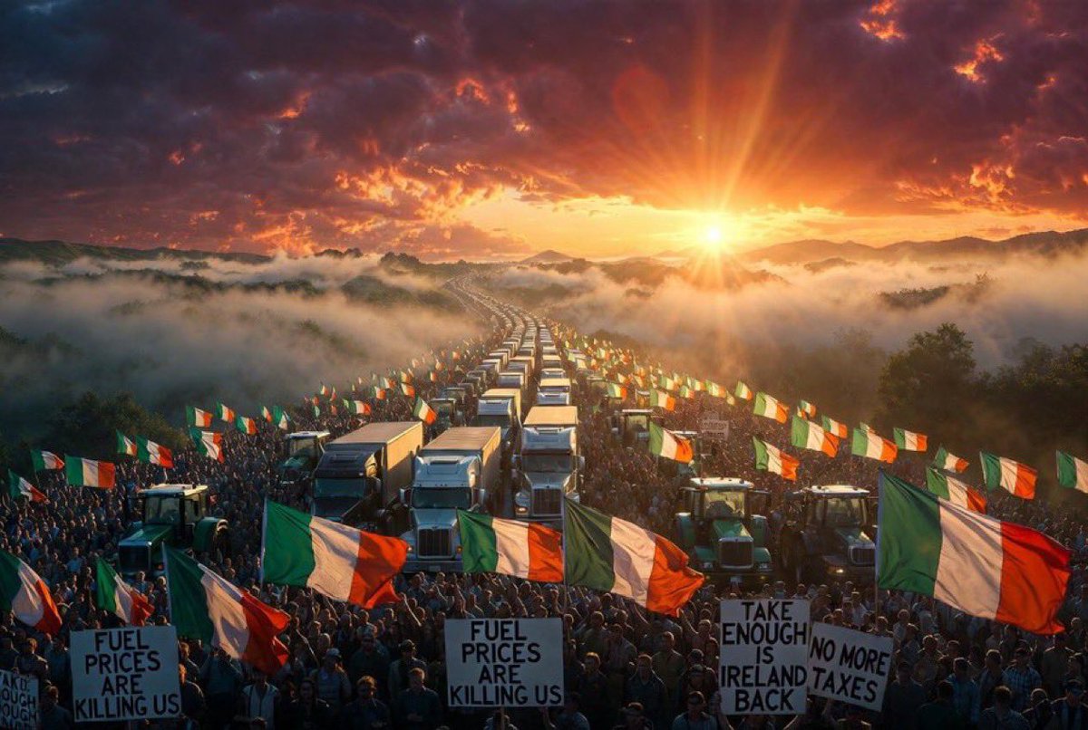 RestoreNetwork_'s tweet image. England do this please ……

IRELAND STANDS UP TODAY

NATIONAL STRIKE 

No buses.  
No trucks.  
Shops closed.  
Roads blocked.  

Farmers, hauliers, workers, and families uniting against sky high fuel prices and taxes that are destroying lives.

#NationalStrike #EnoughIsEnough