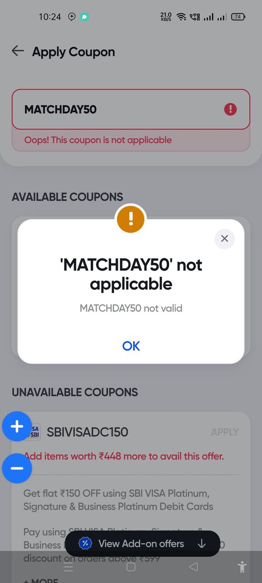 Navalneet's tweet photo. @get_noice @SwiggyCares Unable to send screen recording but here's the screenshot of the error https://t.co/r425kHXYUt