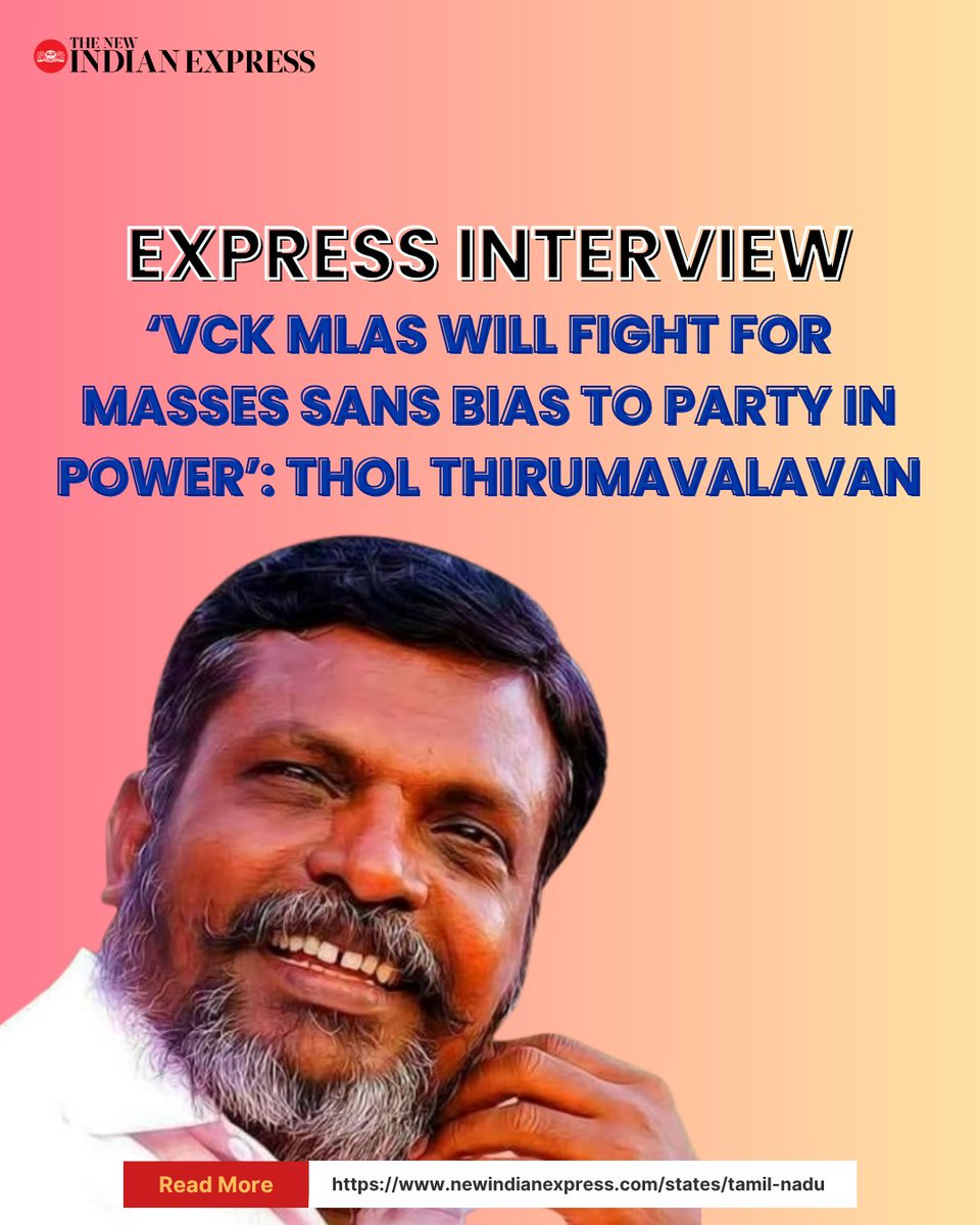 xpresstn's tweet photo. #TNIEinterview | "Only in the recent past have we moved towards electoral politics actively. So, we are still in our initial stages of learning. We will structure ourselves to be perfect in the near future," said #VCK chief and #Chidambaram MP @thirumaofficial in an interview with #TNIE’s @krithika_writes.
Read full interview here:
https://t.co/jx0qbjmxGO