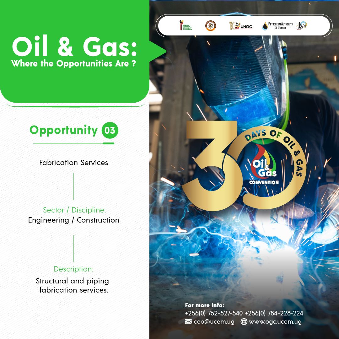 humfas's tweet photo. Uganda’s oil &amp; gas sector is unlocking opportunities across drilling, fabrication, insurance, civil works &amp; infrastructure.
Position yourself for First Oil.
#OGC2026 #FirstOil https://t.co/rfYel83DfD