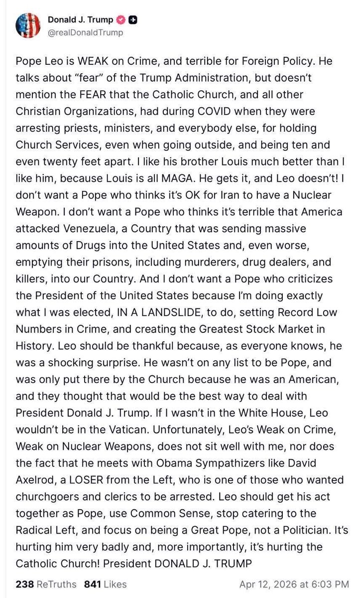 rmkarlin2's tweet photo. Will MAGA Christians have anything negative to say about this? No one seemed to want to say a word about the Easter Sunday rant, but the photo alone got me. https://t.co/EpfuL27tUN