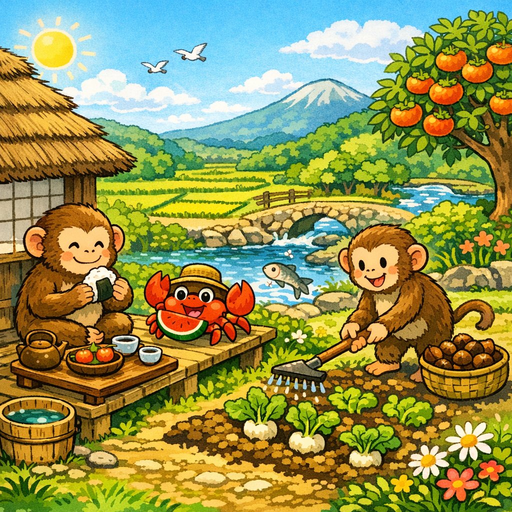 tera_yoi_deputy's tweet photo. 📚短い昔話📚

サルとカニは、とても仲良く暮らしておりましたとさ。

めでたし😆めでたし https://t.co/ANi4zfTAZc