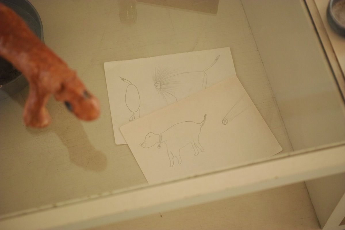 ゆる〜い動物の絵2枚。今月は額装してない絵も少し出してます。個人的に鉛筆画好きなのですが、額装にいつも苦戦して、中々店頭に出せずにいました。でも画鋲にマグネットでラフに飾るのも良いもんですね。

本日も開いてます。