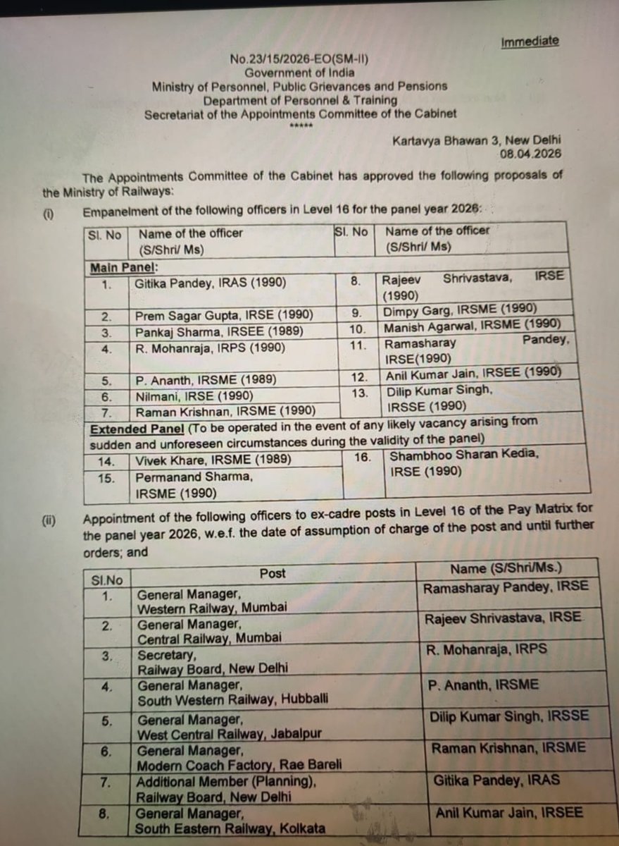 XTweet24's tweet image. GM बनने के लिए ग़ज़ब प्रयास!क्या #AM/Plg में संतुष्ट नहीं? चर्चा है कि वर्तमान GM के रिटायर होने पर इन्हें #GMNWR बनाया जा सकता है.DRM/JU, FACAO, PFA/NWR(currently) रह चुकी हैं,
Serialwise होता तो पहले ही GM बनतीं,पर अब NWR में ही पोस्टिंग की तैयारी?
पैनल में भारी जुगाड़ हुआ है!