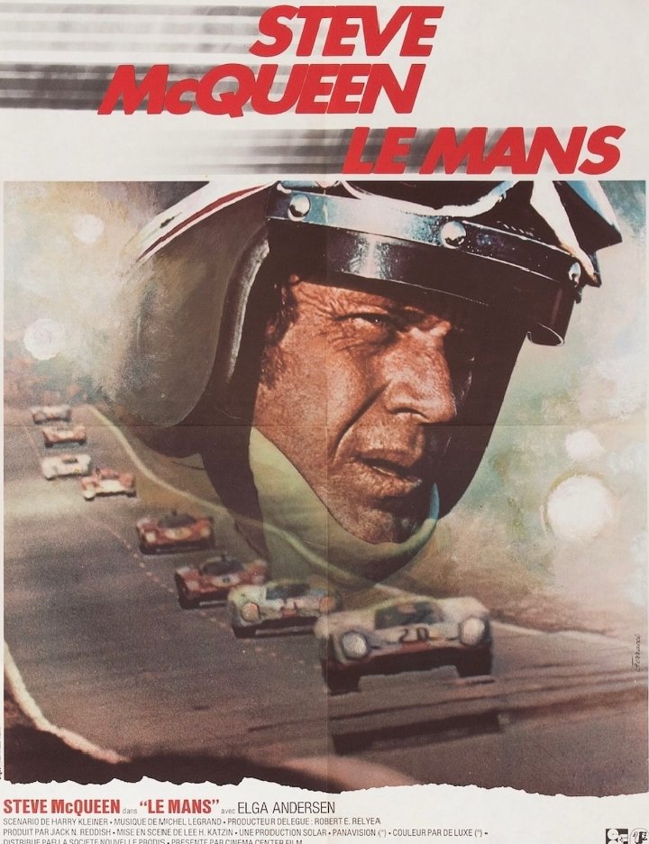Retromania4ever's tweet image. #French poster for #LEMANS (1971), starring #stevemcqueen - BOTD in 1930. The design is by Rene Ferracci.