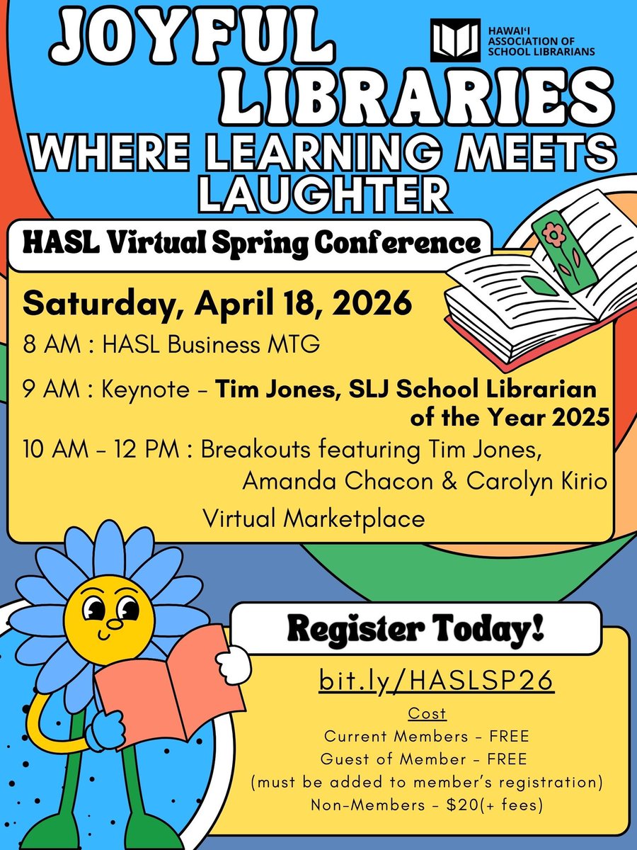 dapherneener's tweet photo. Still time to register for our virtual spring conference! Hope to see you there! 
#Libraries808 #Hawaii #HASL #SchoolLibraries #SchoolLibrarians https://t.co/LwAK2MkMwY