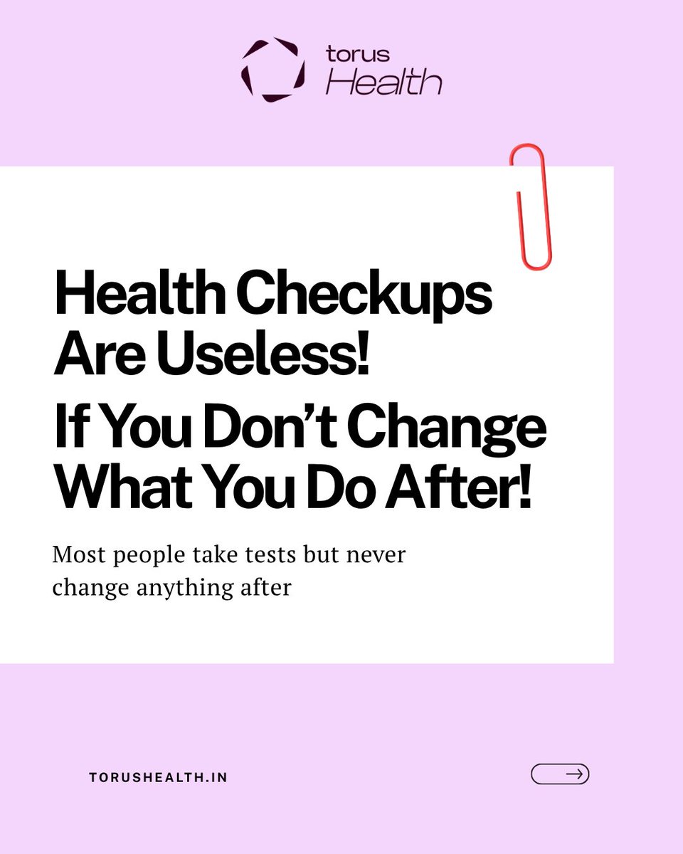HealthTorus's tweet photo. Health checkups aren’t useless.
Using them wrong is.
Test → Understand → Act

That’s what actually protects you.

Book now: https://t.co/Kprz2f5oce
📞 +91 73405 12555

#PreventiveHealthcare #HealthCheck #EarlyDetection #HealthcareIndia https://t.co/ZYPieZ888V