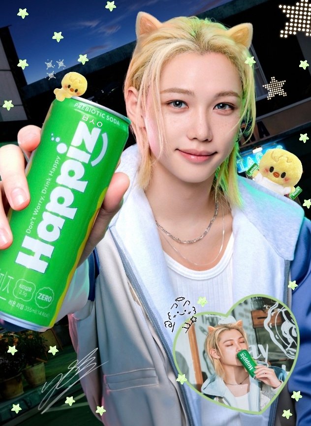 godboksang's tweet image. 해피즈 모델이 왜이리 차칸 고양이  🐱 💚
우리 행복이 너무 예뻐서 지금 해피즈 5리터
원샷 때리고 싶음  🥤
#felix #해피즈 #happiz