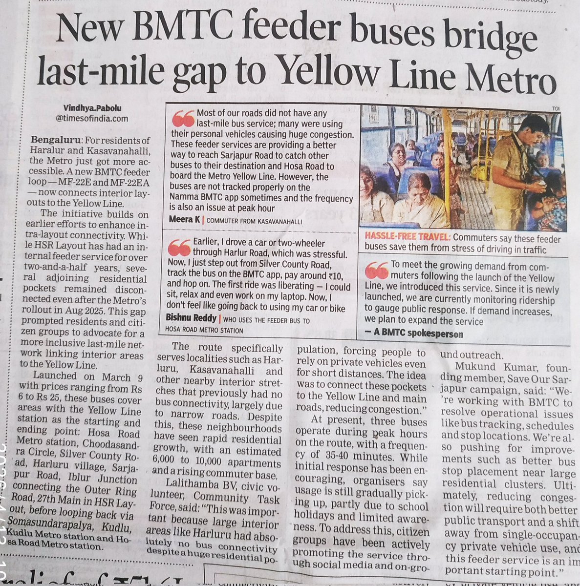 vasudevg's tweet image. BMTC feeder buses bridges last-mile gap to #YellowLine metro. 
#BMTC #Bengaluru 
(Route map PC : @sahana_srik )