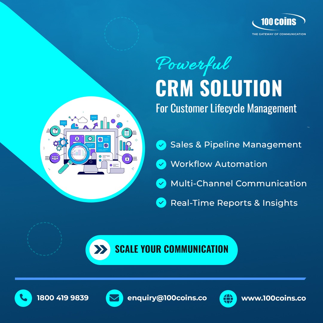 AditekSystemsPL's tweet photo. Powerful CRM Solution for Customer Lifecycle Management
Sales & Pipeline management
Workflow automation
Real-time reports & analytics
For details,Call–18004199839 & mail-enquiry@100coins.co
#100Coins #CRMSolution #AditekSystemsPrivateLimited #Customermanagement #Salespipeline https://t.co/L2Ql16R6sx