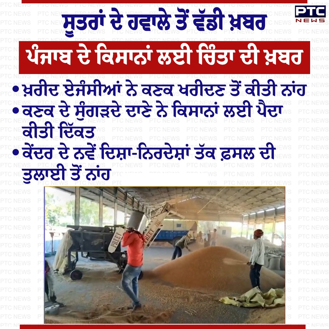 ptcnews's tweet image. ਖ਼ਰੀਦ ਏਜੰਸੀਆਂ ਨੇ ਕਣਕ ਖਰੀਦਣ ਤੋਂ ਕੀਤੀ ਨਾਂਹ- ਸੂਤਰ 

#PunjabNews #PunjabiNews #PTCNews #LatestNews #wheatprocurement #PunjabFarmers