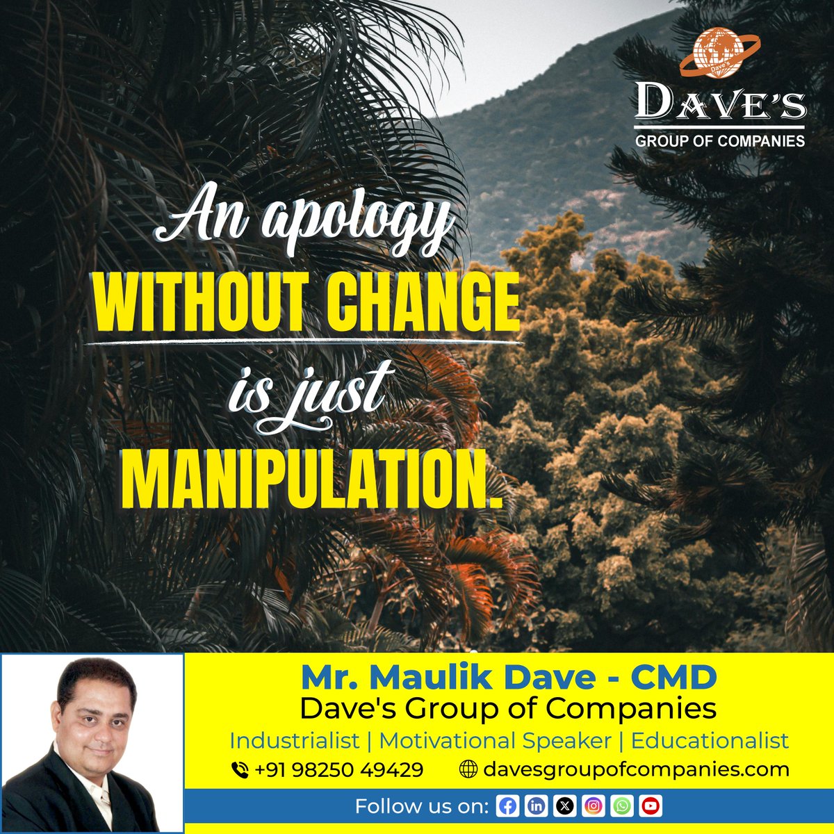 Apologies are easy. Change is what truly matters.

Without action, words lose their meaning.