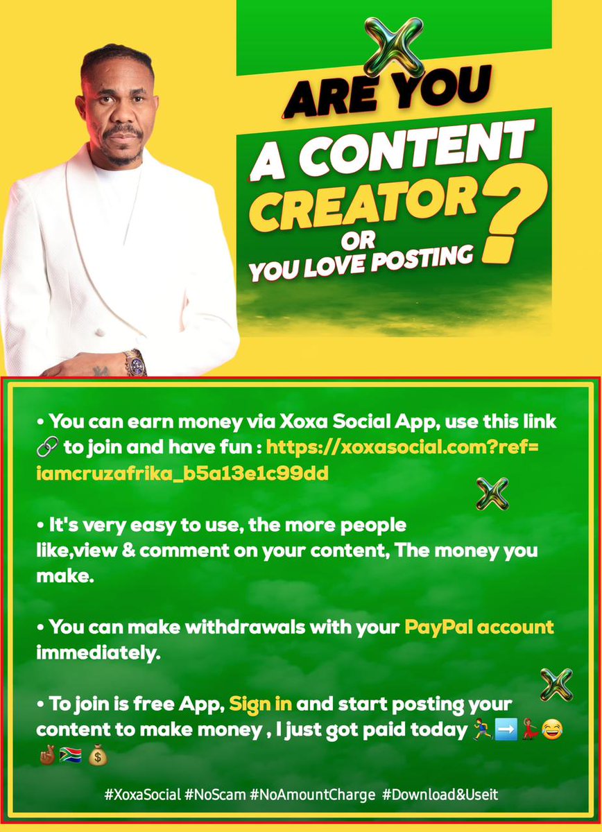 Mzansi creators… this one is for YOU 🇿🇦
A space to speak, grow, and actually make money. Join #XoxaSocial now🔥🔥
GetXOXA
