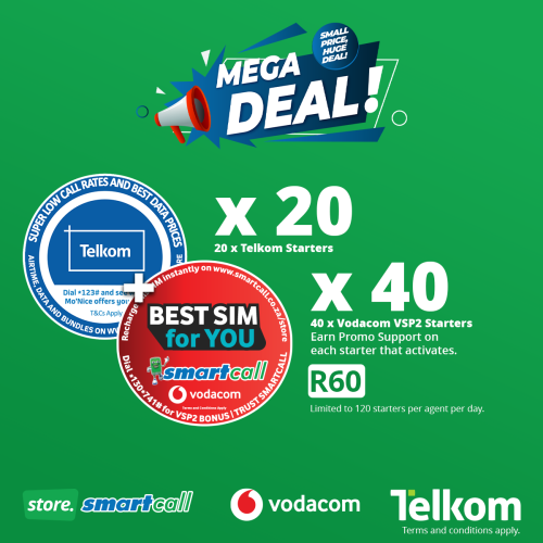 TelkomMYSIM's tweet photo. Earn up to R50 for EACH Starter Pack you activate.
Keep your customers connected!
We’ve got plenty of stock and delivery is FREE! Grab #VodacomVSP2 + #MYSIM Telkom Starter Packs – only R10!
Place your orders here: https://t.co/9KC6o4Q2Sd
Let’s keep the hustle going!
#HolidayHustle #AgentsStockUp