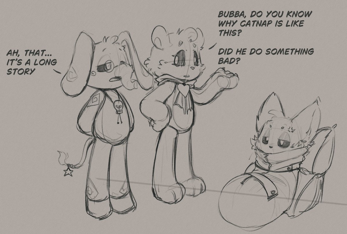 Ron_Bu1's tweet image. Small advance
Going back to drawing, I also changed Bubba's design a bit, what do you think? 🐇🧡

#SmilingCritters #catnap #BubbaBubbaphant #BobbyBearHug