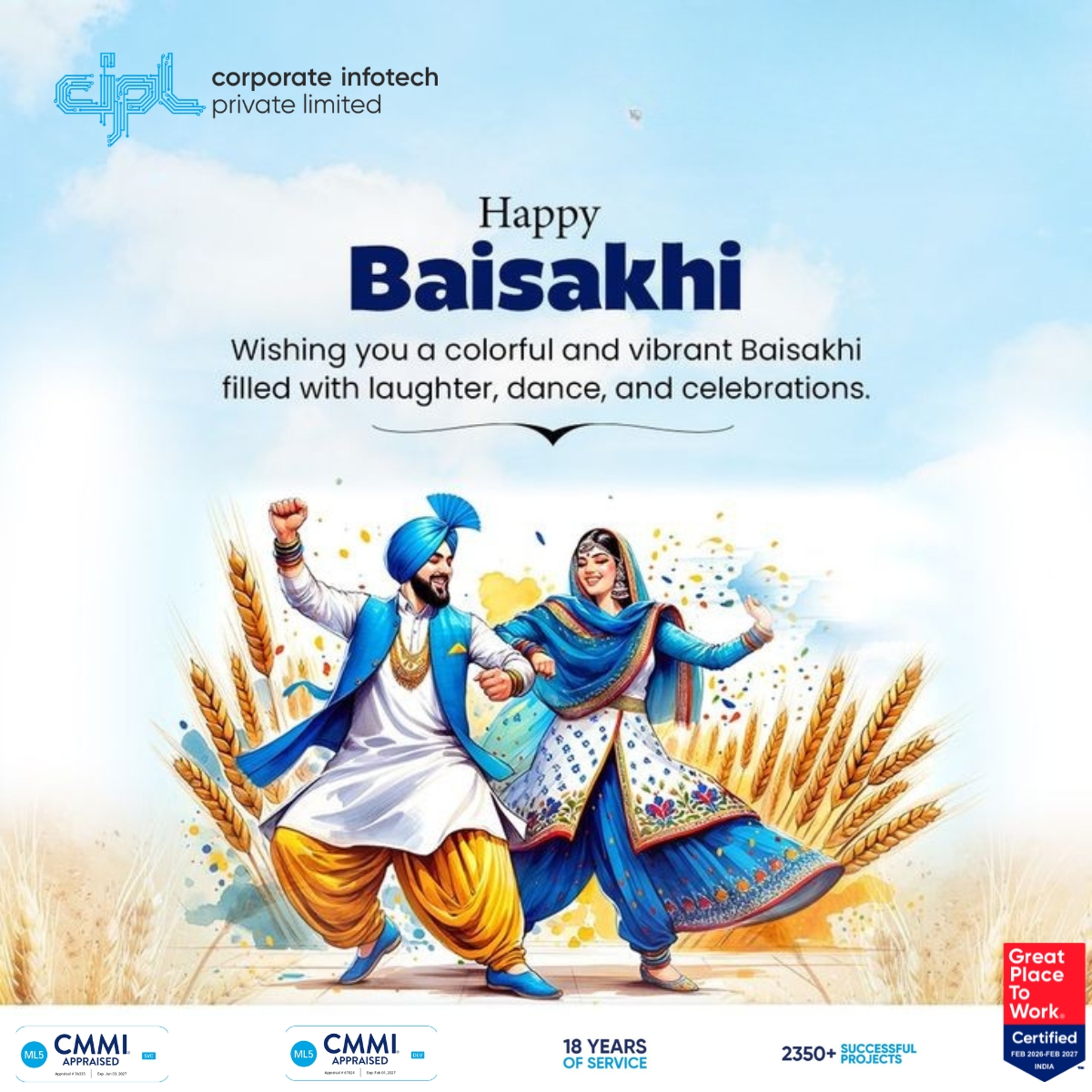 Celebrating the spirit of new beginnings, growth, and prosperity 🌾✨

This Baisakhi, may your days be filled with joy, success, and vibrant energy—just like the harvest season it represents.

🌼 Wishing everyone a joyful and prosperous Baisakhi!

#Baisakhi #FestiveSpirit  #CIPL