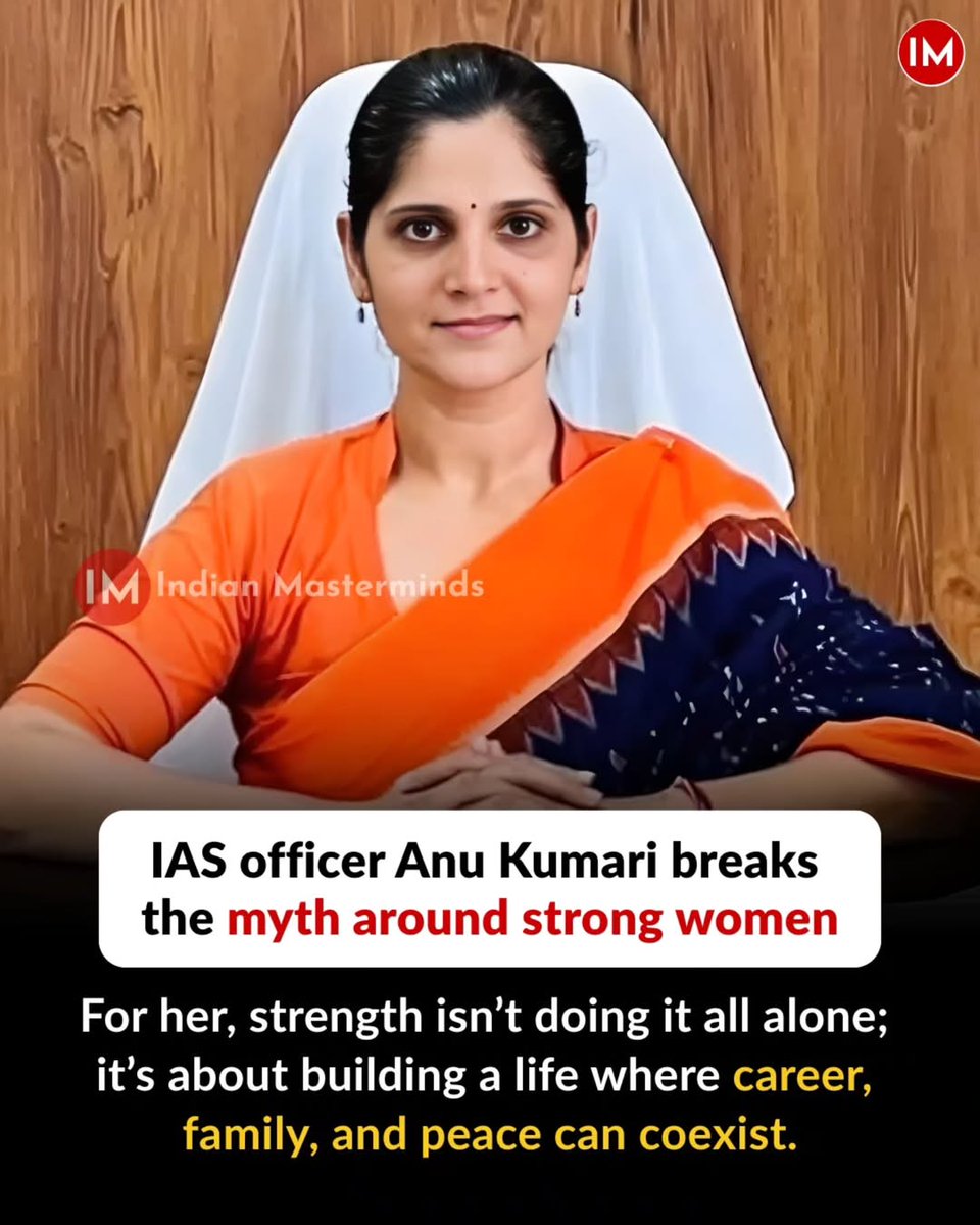 i3masterminds's tweet image. #Inspiring 
🌿 Strength isn’t always about doing everything alone - sometimes, it lies in knowing when to lean on others. For Anu Kumari, success is not a choice between career and family, but about creating space for both. 🇮🇳

Currently serving as District Collector of