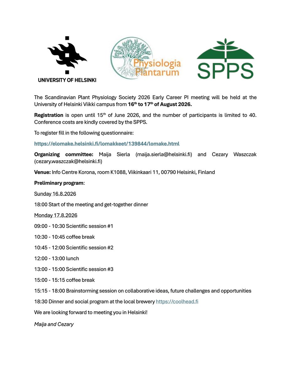 Scandinavian Plant Physiology Society - SPPS tweet media