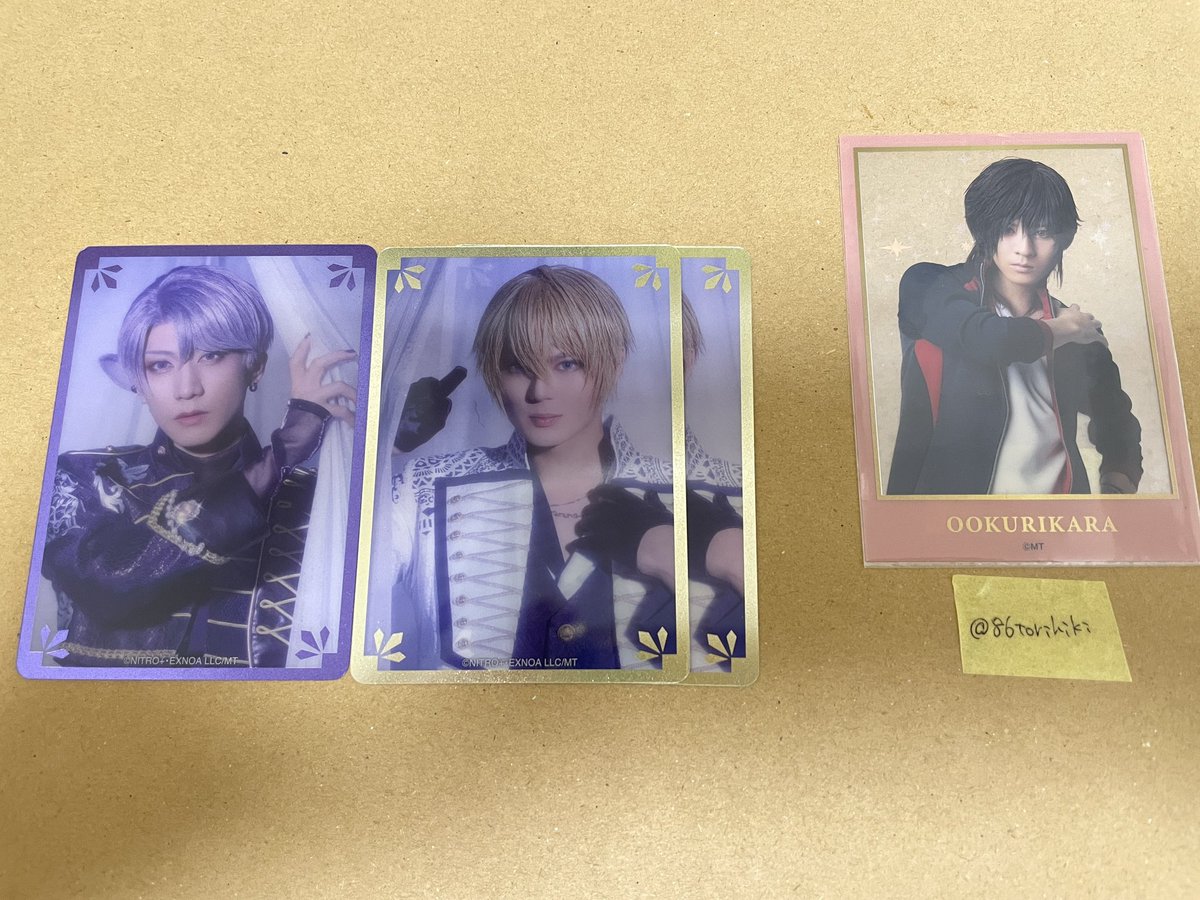 86torihiki's tweet photo. 【交換】ミュージカル刀剣乱舞 刀ミュ 夜半の目覚め ランダムクリアカード クリカ 

譲 🟦：山姥切 第2形態、五月雨江 第2形態
求 🟥：後家 第1形態 第3形態 ×各1

五月雨江含めまとめて交換いただける方優先
郵送にて交換希望(18日のみ大阪駅手渡し可能)
お気軽にお声掛けください https://t.co/vDhadqPLII