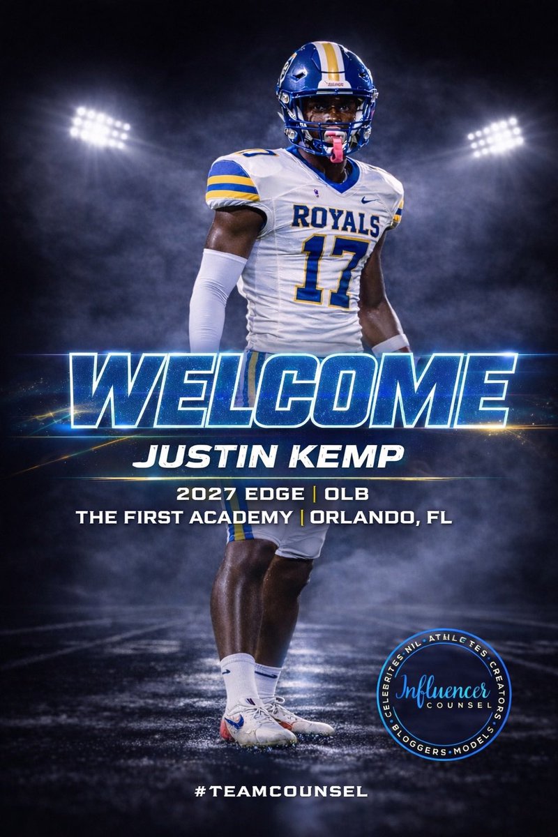 TeamCounsel's tweet image. Welcome Justin Kemp (@Just1nKemp) to the family! This 2027 EDGE/OLB is turning heads going into spring.
#TeamCounsel #FloridaMade #LevelUp