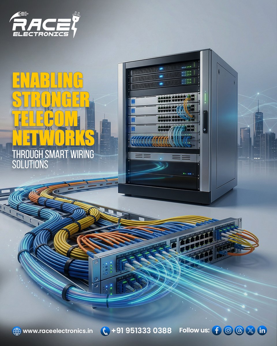 RACEELECTRONIC's tweet image. Powering the backbone of modern communication with reliable and efficient wiring solutions. ⚡📡

🔗 Enquire now: raceelectronics.in

#RaceElectronics #TelecomSolutions #SmartWiring #TelecomInfrastructure #ConnectivityMatters #NetworkSolutions #ElectricalSolutions