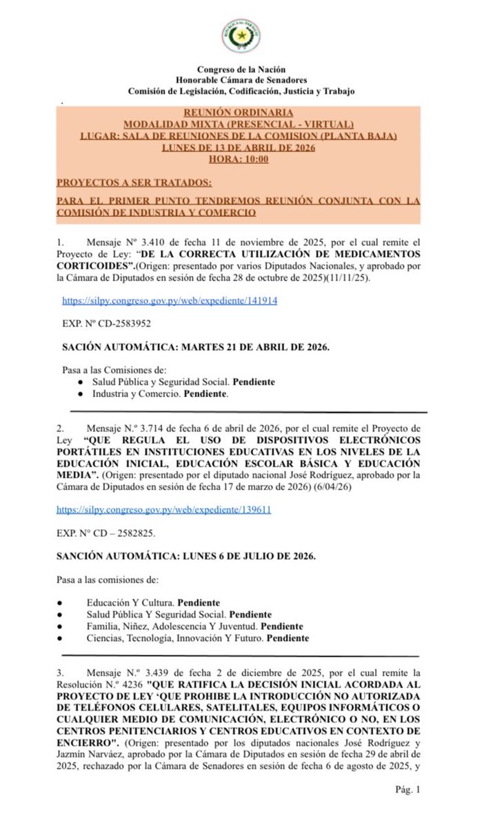 Comisión de Legislación tweet media