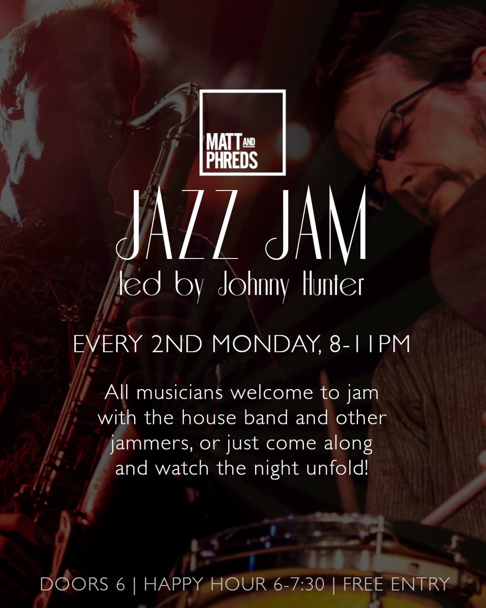 MattandPhreds's tweet image. #TONIGHT: JAZZ JAM

#Monday 13 April | Doors 6pm | Happy Hour: 6-7:30pm | Jam: 8-11pm | Free entry

All musicians and singers welcome to join the house band and other jammers in playing a night of #Jazz!

mattandphreds.com/april-2026/jaz…

#Manchester #ManchesterEvents