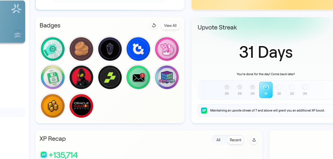 0xStudy's tweet image. 微信群里大家说签到持续七天以后有不错的XP

我本身XP多 所以具体额外给了多少XP不清楚，据说每周有几K，我已签到31天了😎

顺便做了个小网站 黄金段位以上可看：
abstractdaily.netlify.app

所有人的地址签到大概可以在这看：
dune.com/yihui666/abstr…

目前总共有22600+人符合5%加成