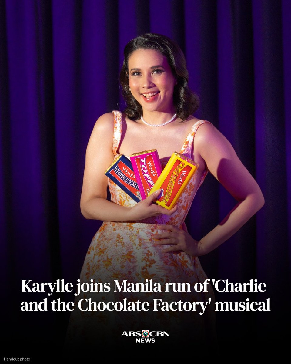 Karylle is set to enter a magical chocolate factory after being chosen to join the cast of the Manila staging of the musical "Charlie and the Chocolate Factory," the show's production companies said Monday.

READ: abs-cbn.com/lifestyle/peop…
