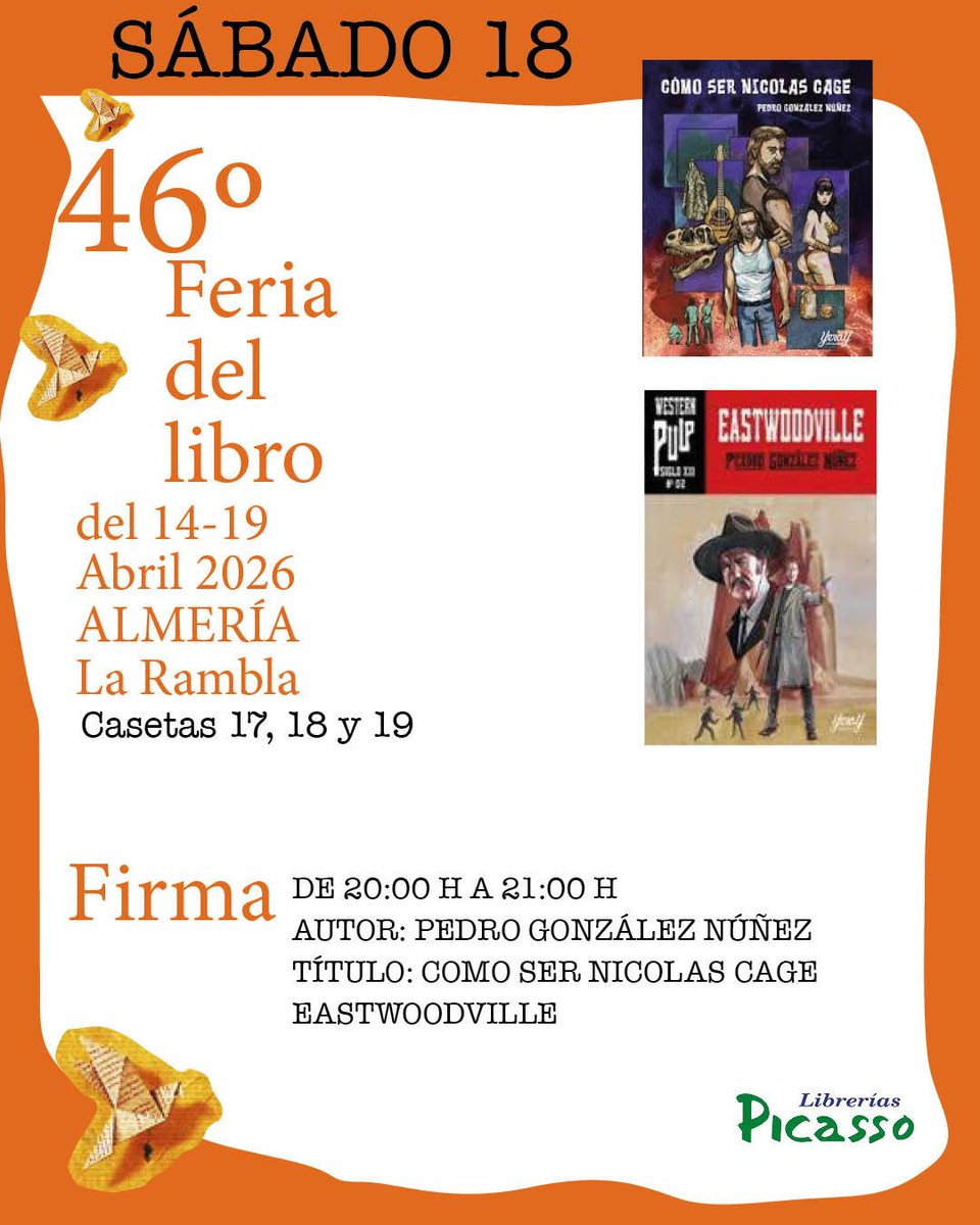Pedropaginablog's tweet photo. Se acerca un finde intenso. Por aquí dejo los horarios de firmas en los que me podéis encontrar en las Ferias del Libro de Almería y El Ejido. Si tenéis tiempo y ganas de unas risas, por allí nos vemos :) https://t.co/QyLfUQ2pUU